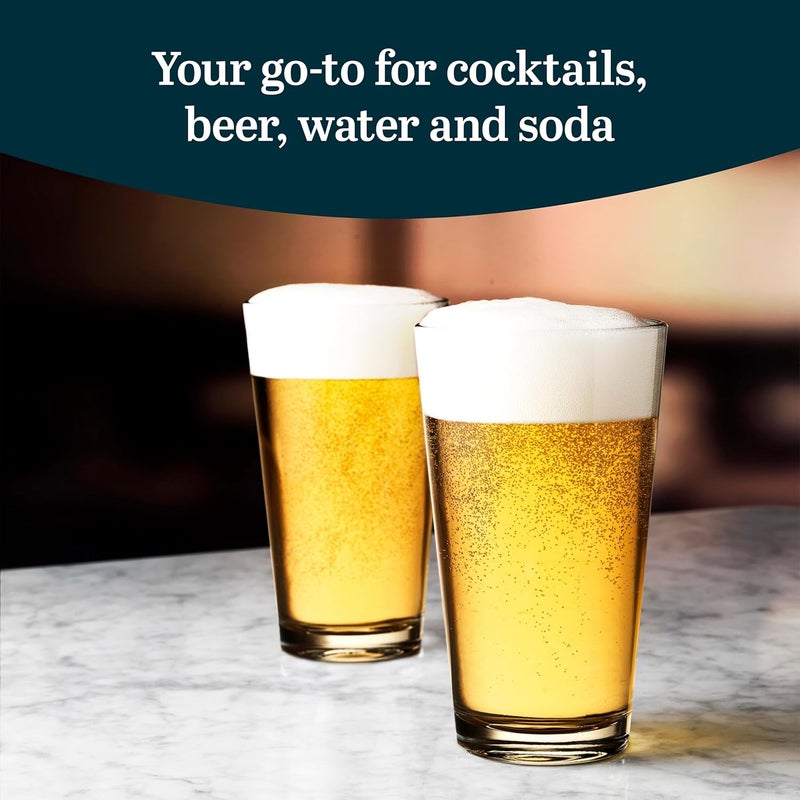 LIBBEY 1639HT Restaurant Basics DuraTuff 16 oz Pint Glasses Set of 12, All Purpose Heavy Duty Glasses, Glass Drinkware for Beer, Water, Soda and More - Image 2