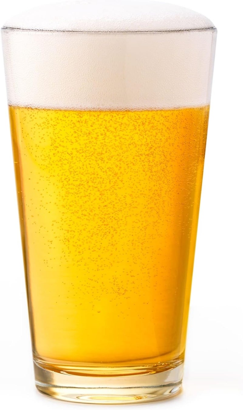 LIBBEY 1639HT Restaurant Basics DuraTuff 16 oz Pint Glasses Set of 12, All Purpose Heavy Duty Glasses, Glass Drinkware for Beer, Water, Soda and More - Image 1