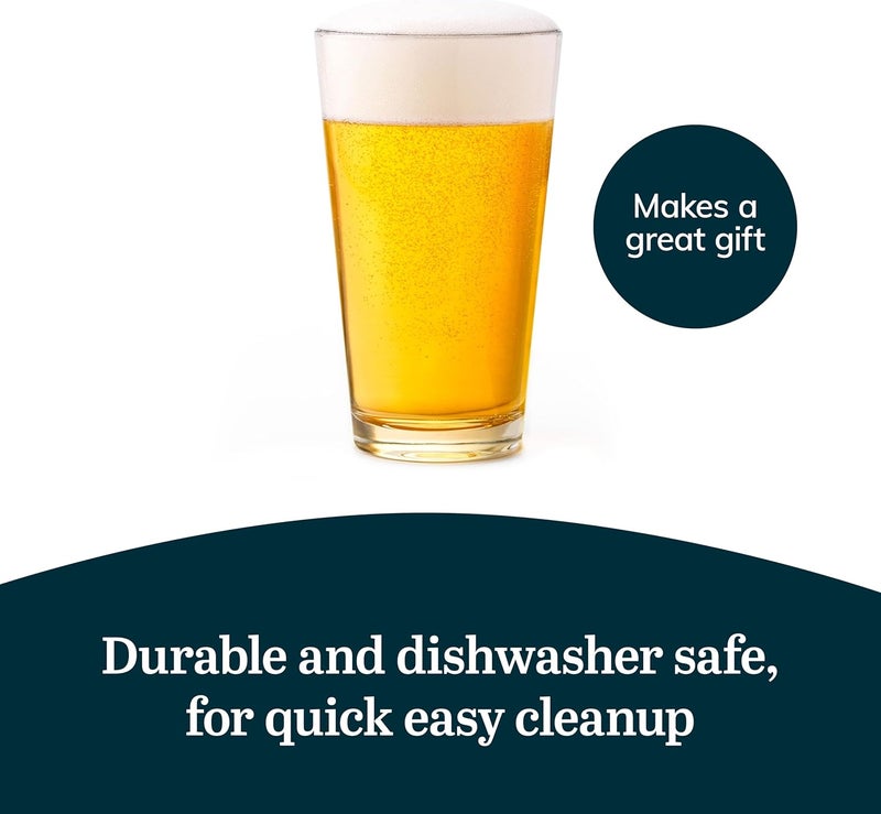 LIBBEY 1639HT Restaurant Basics DuraTuff 16 oz Pint Glasses Set of 12, All Purpose Heavy Duty Glasses, Glass Drinkware for Beer, Water, Soda and More - Image 5