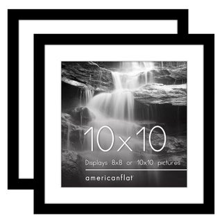 Americanflat 10x10 Picture Frame with Polished Plexiglass - Set of 2 - Use as 8x8 Frame with Mat or 10x10 Frame Without Mat - Galleria Collection - Gallery Frames for Tabletop and Wall Display - Black - pzsku/ZE07E73FC5FE8C95F1EA1Z/45/1749717467/922ea8df-ae94-4f0a-ba0d-628882e10127