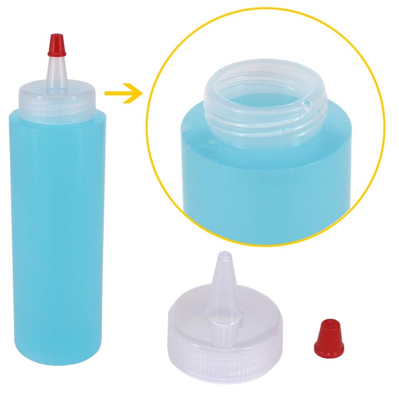 Belinlen 10 Pack 8-Ounce Plastic Squeeze Bottles with Red Tip Caps for Food, Crafts, Art, Multi Purpose - Image 3