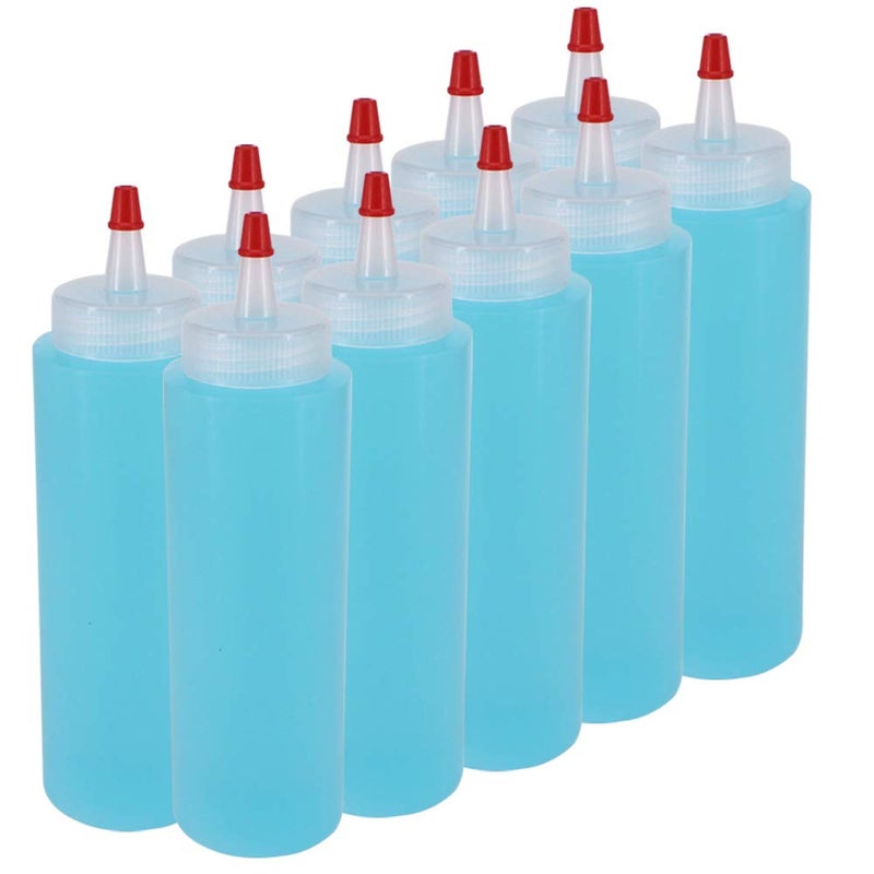 Belinlen 10 Pack 8-Ounce Plastic Squeeze Bottles with Red Tip Caps for Food, Crafts, Art, Multi Purpose - Image 5