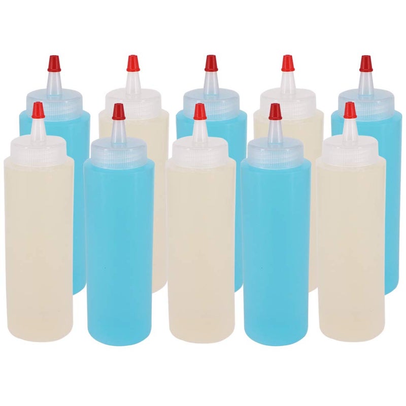 Belinlen 10 Pack 8-Ounce Plastic Squeeze Bottles with Red Tip Caps for Food, Crafts, Art, Multi Purpose - Image 4