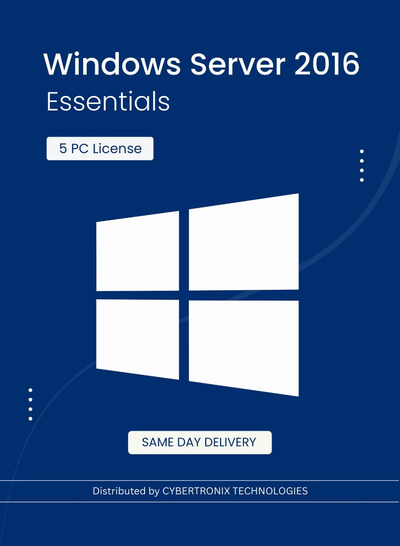 Windows Microsoft Windows Server 2016 Essentials | 5 PC License | Digital License | SAME DAY DELIVERY