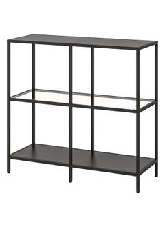 Zaboon Shelving Unit, Black-Brown/Glass, 100X93 Cm  - Image 1