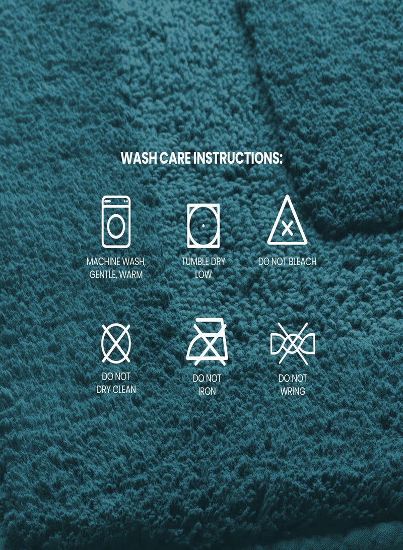 Raymond Home Bath Mat - Luxurious, Ultra-Absorbent Bathroom Mat with Non-Slip Backing Color Teal Green - (50 * 80 CM) - Image 4