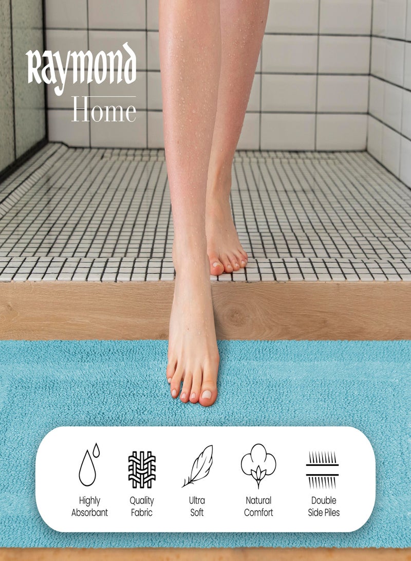 Raymond Home Bath Mat - Luxurious, Ultra-Absorbent Bathroom Mat with Non-Slip Backing Color Teal Green - (50 * 80 CM) - Image 5