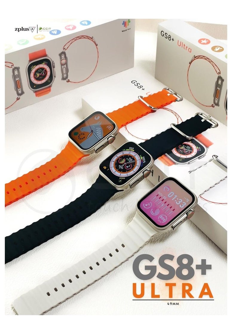 W&D GS8 ULTRA SMART WATCH 8TH VERSION FULL SCREEN WITH CHARGING AND GPS SUPPORT SIZE 49 MM - ORANGE  - Image 3