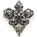 HNCCESG DD Dice HNCCESG Metal Dice Set Polyhedral Hollow Role Playing D and D Starter Dice for RPG MTG Table Board Games 3D Black - Image 4