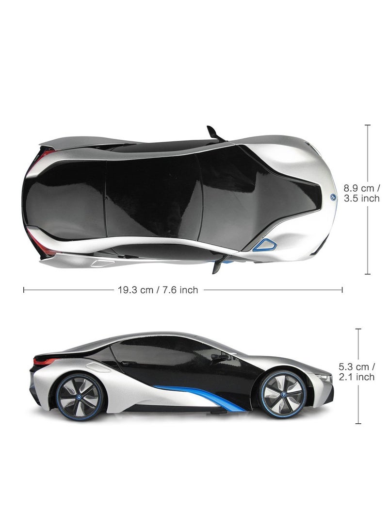 RASTAR RASTAR BMW i8 RC Car BMW i8 1/24 Remote Control Car, BMW Toy Car - Silver  - Image 5