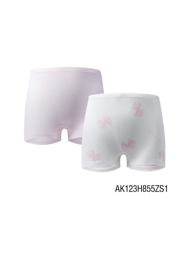 Aimer Kids Modal Mid-rise Boxer Briefs For Boys And Girls, 2-pack, Girls' Boxer - Pink Bow Tie, Size 130