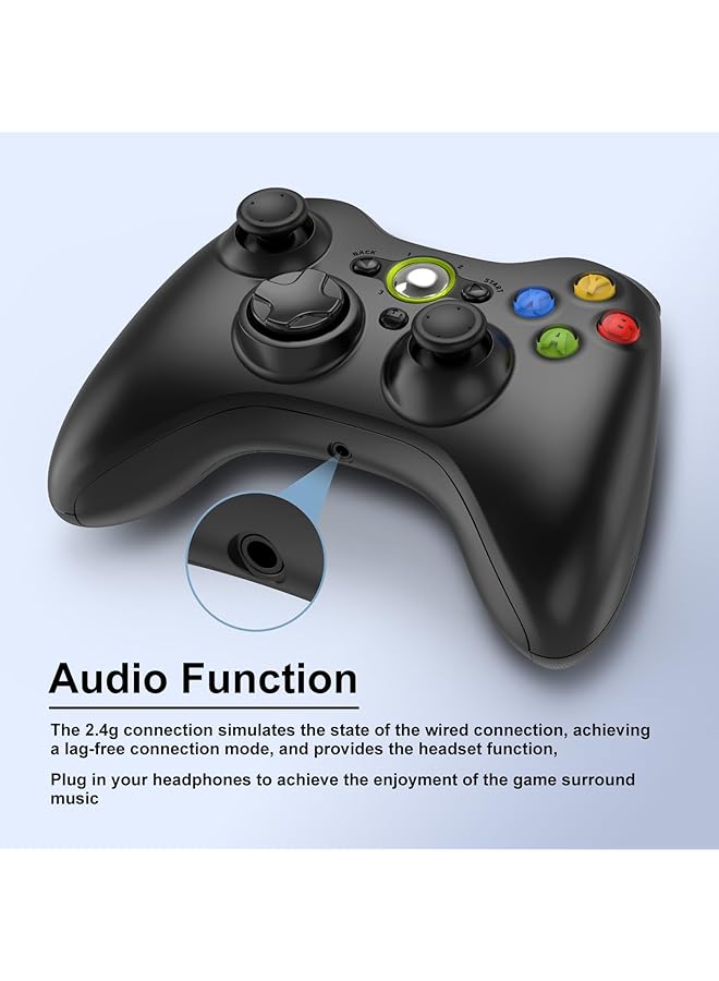 Wireless Controller For Pc 2.4Ghz Gamepad Joystick Controller Remote For Pc Windows 7/8/10 With Receiver Adapter(Black) - Image 5