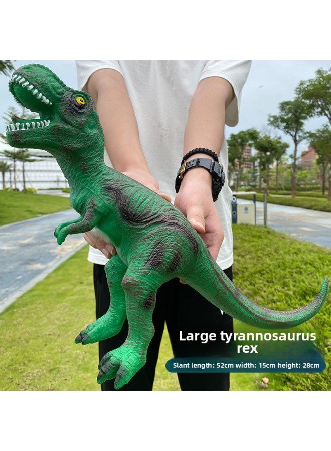 Shake The Sound Net Red Explosions Children Simulation Soft Rubber Dinosaur Toys Tyrannosaurus Rex Model Boys A Generation Of Hair-Color:Army Green Tyrannosaurus Rex 50cm - Image 5