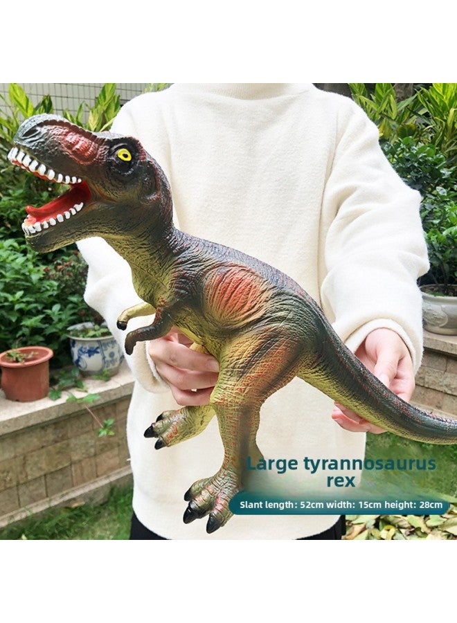 Shake The Sound Net Red Explosions Children Simulation Soft Rubber Dinosaur Toys Tyrannosaurus Rex Model Boys A Generation Of Hair-Color:Army Green Tyrannosaurus Rex 50cm - Image 1