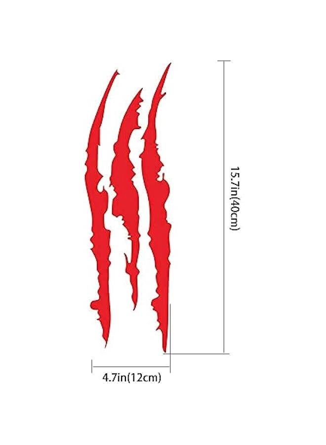 MUNTAQI Claw Mark Car Decals, 16 Inch Car Headlight Stickers, Monster Claw Scratch Sticker for Dodge Challenger Charger, Pack of 2 (Red) - Image 5