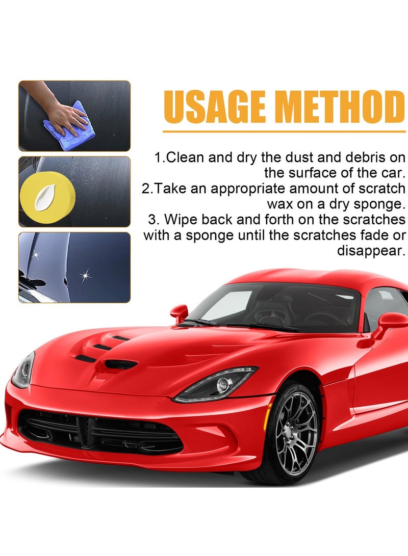 Homonth Car Scratch Removal Wax,Car Scratch Repair Kit, Car Paint Scratch Repair Agent, Car Scratch Remover, Grinding Polishing Restorer Paste with Sponge, Erase Car Scratches (60ML) - Image 2