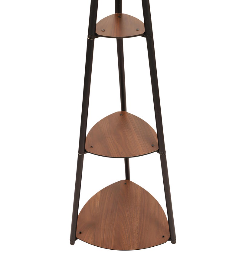 AKWAY Bamboo Tripod Floor Lamp for Living Room Cane Floor Lamp for Home Rattan for Living Room Standing Lamp Wooden Floor Standing lamp for Bedroom (Bulb Not Included) (Tripod Shelf Jute 12"x8") - Image 5