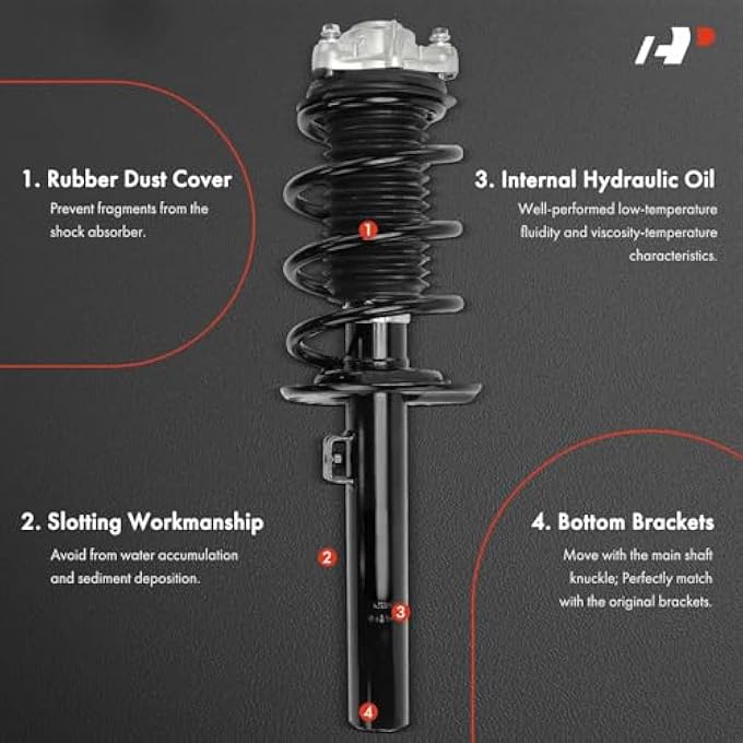 أ-بريميوم زوج أمامي كامل من 2 مجموعة دعامة ونوابض لولبية متوافقة مع بي إم دبليو X3 2018-2020 بي إم دبليو X4 2019-2021 استبدال جانب السائق والراكب 18920819 - Image 4