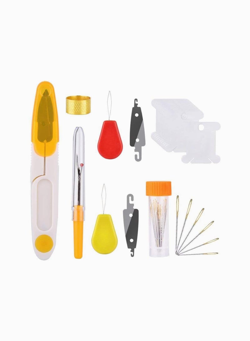 SYOSI Embroidery Starter Kit Cross Stitch Pen Punch Needle Craft Tool Wood Hoop Floss Bobbins Threading DIY Sewing Adults Beginners  - Image 5