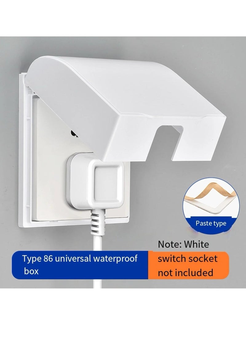 Gonice - Switch socket waterproof cover cover, Waterproof Socket Cover, Universal 86 Plug Socket Cover, Wall Light Panel Socket Doorbell Flip Cap Cover（white） - Image 1