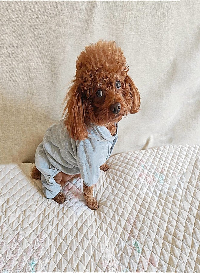 LifeWheel Dog Hoodie, Pet Jumpsuit Fleece Sweatshirt with Buttons, Clothes, Cold Weather Coats, Pajamas, Winter Warm Cotton Puppy Hoodie 4 Legs Clothes for Small Medium Large Dogs Cats Boy Girl Grey - Image 3