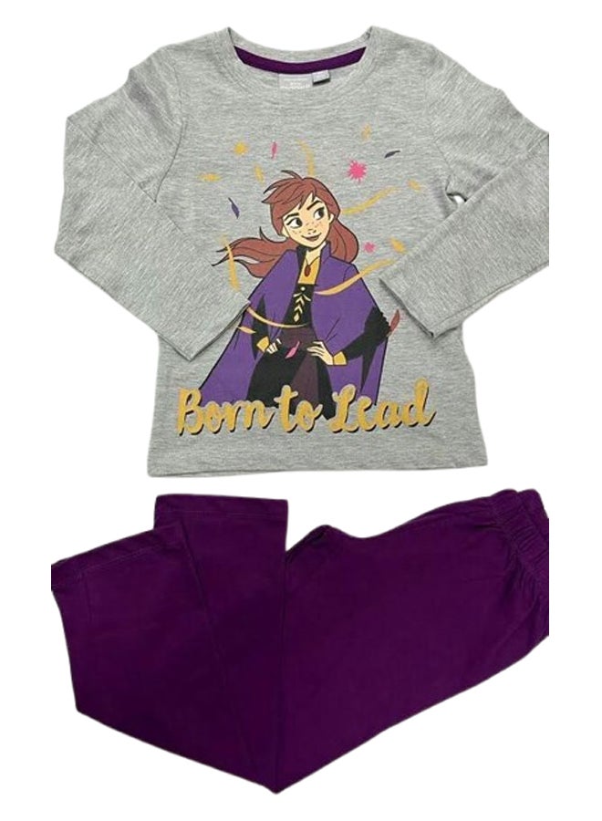 ديزني فروزن طقم بيجامة أطفال بنات  بأكمام طويلة - Image 1