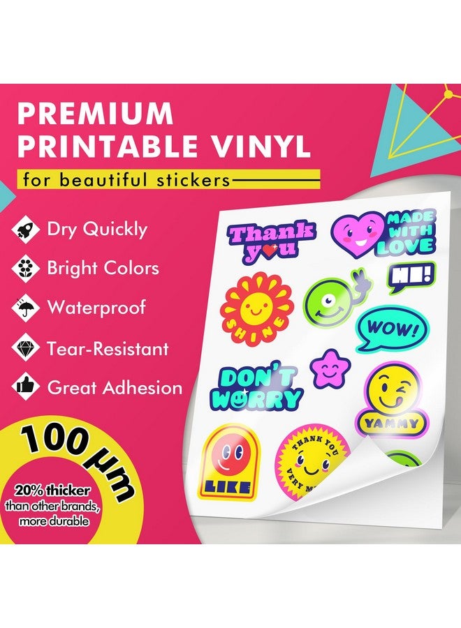 KOALA PAPER Koala Printable Vinyl Sticker Paper For Inkjet And Laser Printers, 25 Sheets Glossy White Waterproof Sticker Paper, 8.5X11 Inch Sticker Printer Paper For Print Your Own Stickers - Image 2