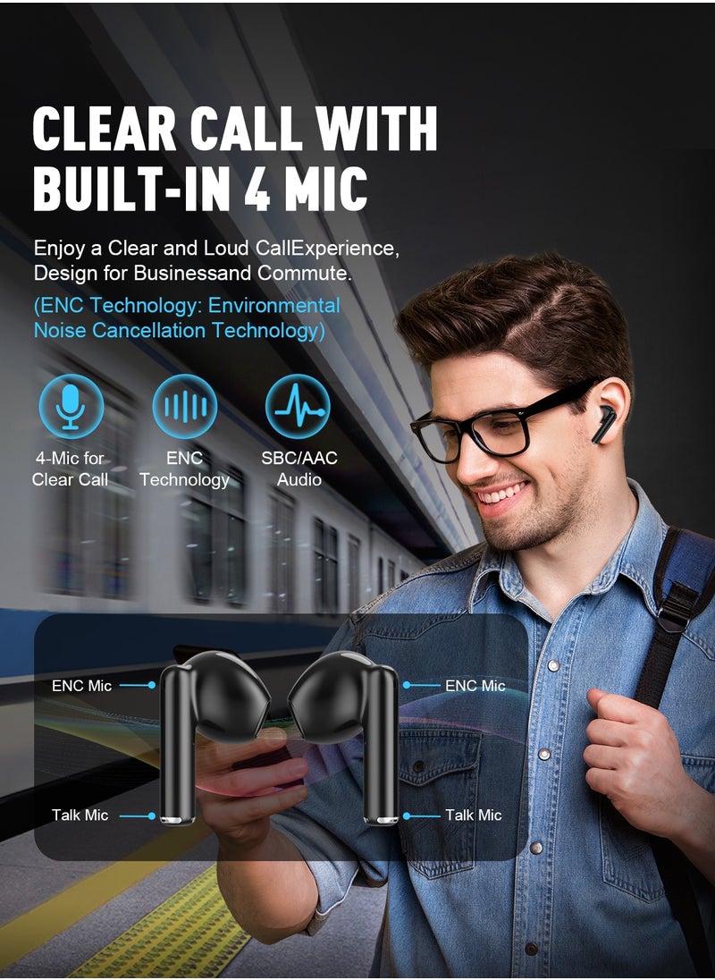 ZIPFORCE - ZIPFORCE True Wireless Earbuds, In-Ear Bluetooth 5.3 Headphones 4-Mics ENC Clear Call, Bluetooth Earbuds Touch Control, IPX6 Waterproof TWS, Light-Weight Earphones - Image 1