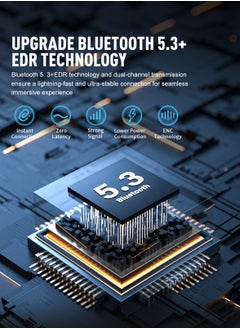 زيبفورس ZIPFORCE - سماعات لاسلكية حقيقية ، في الأذن سماعة بلوتوث 5.3 4 ميكروفون ENC الاتصال واضحة ، سماعة بلوتوث التحكم باللمس 30 وقت اللعب ، IPX6 TWS للماء ، ضوء سماعة  - Image 2
