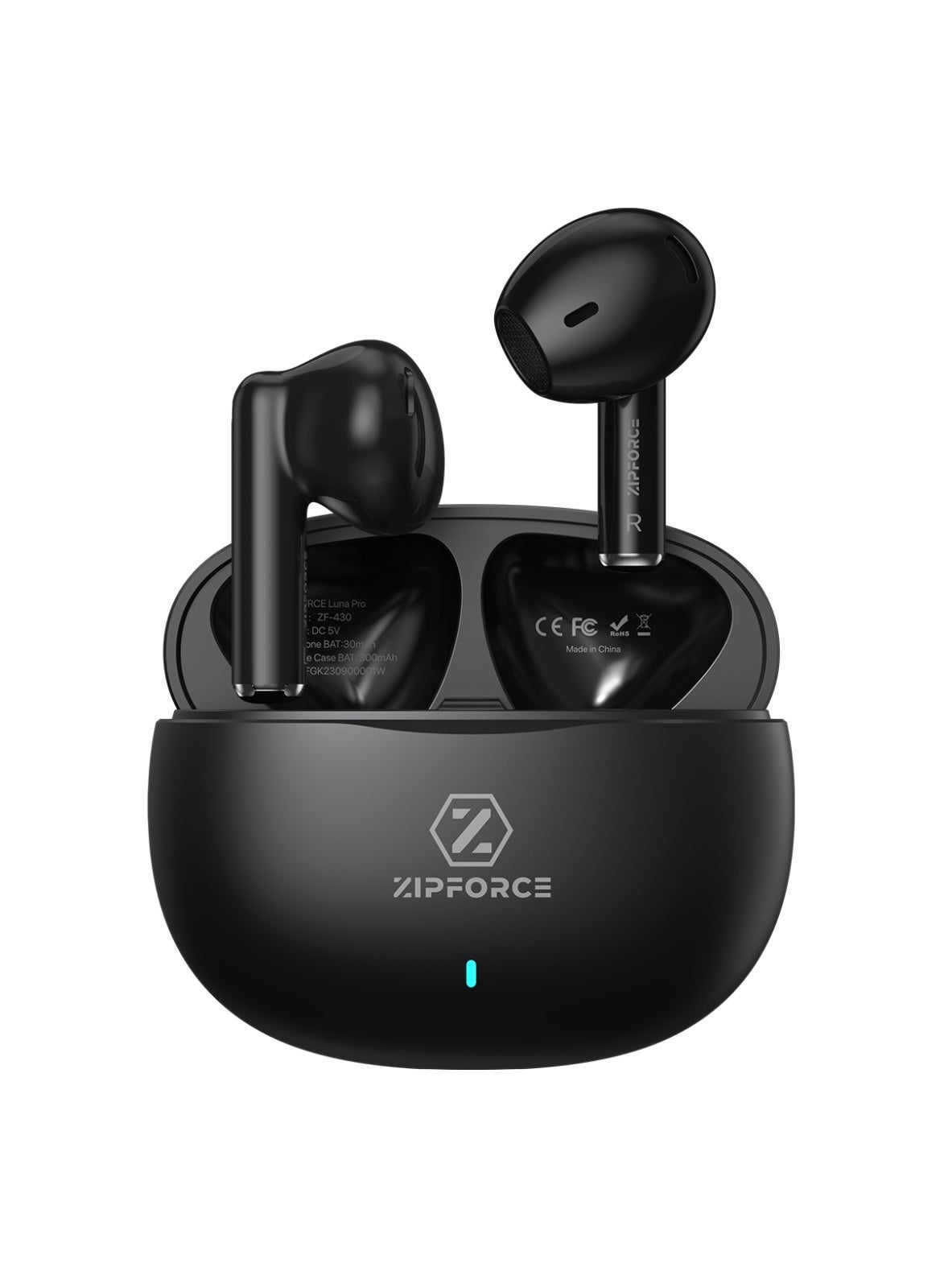 ZIPFORCE True Wireless Earbuds, In-Ear Bluetooth 5.3 Headphones 4-Mics ENC Clear Call, Bluetooth Earbuds Touch Control, IPX6 Waterproof TWS, Light-Weight Earphones
