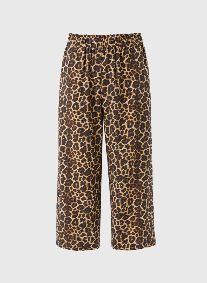 Matalan Brown Leopard Print Cropped Trousers