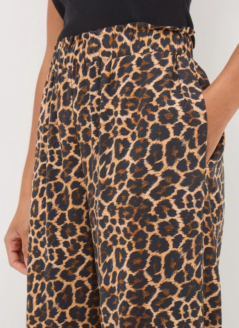 Matalan Brown Leopard Print Cropped Trousers