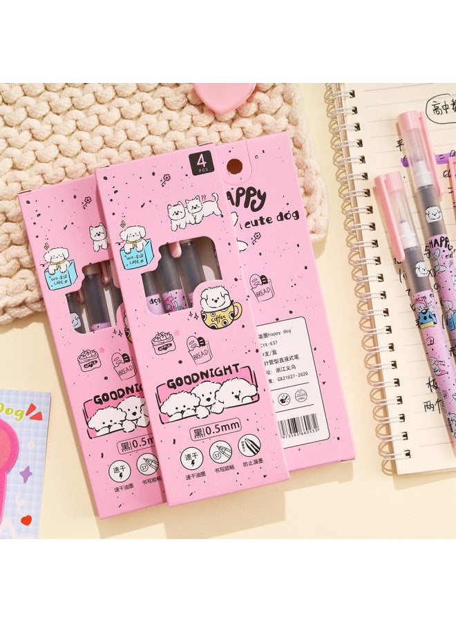 HELPS Cartoon Straight Liquid Ball Pen Student Exam Black 0.5mm Needle Tube Water Pen Large Capacity Quick-drying Gel Pen - Image 4