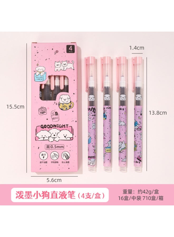 HELPS Cartoon Straight Liquid Ball Pen Student Exam Black 0.5mm Needle Tube Water Pen Large Capacity Quick-drying Gel Pen - Image 1