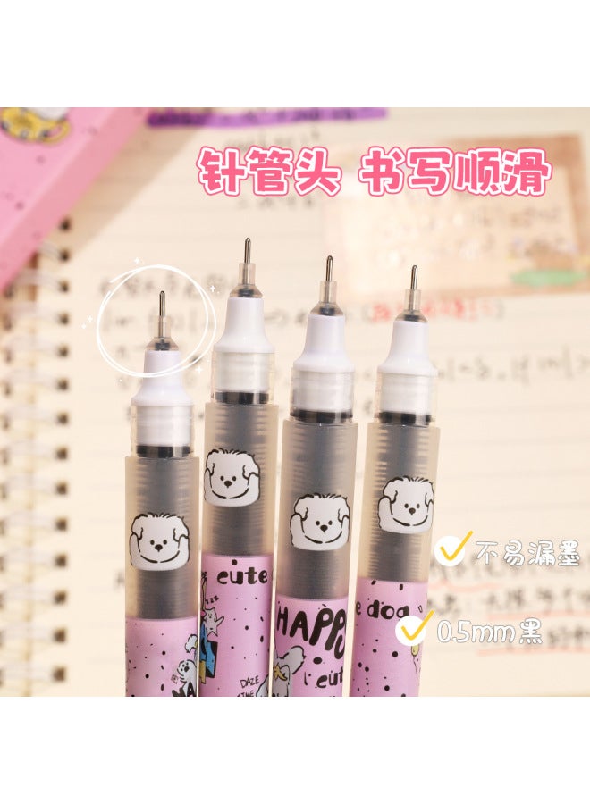 HELPS Cartoon Straight Liquid Ball Pen Student Exam Black 0.5mm Needle Tube Water Pen Large Capacity Quick-drying Gel Pen - Image 2