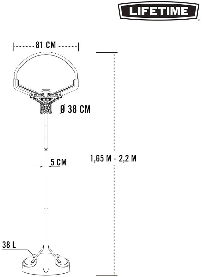Lifetime - 32 In. Adjustable Youth Portable Basketball Hoop - 90022 - Image 1