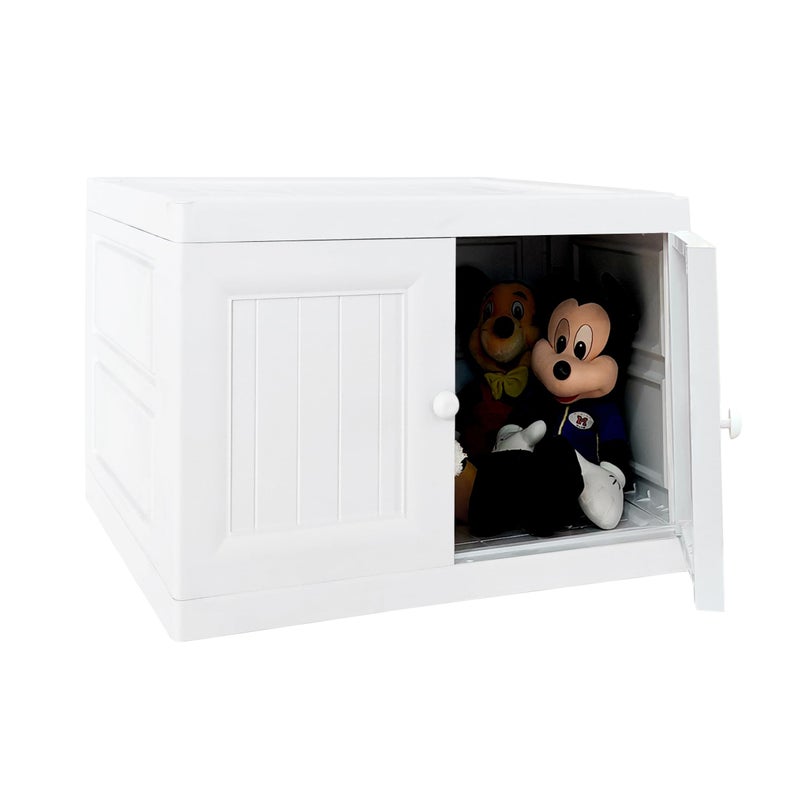 ABBAware MultiPurpose Storage Unit Bench Storage Unit Cupboard Extra Large Compartment Cabinet Wood Affect In White