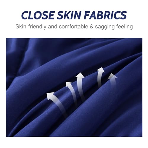 Decroom Lightweight Twin Comforter Set with 1 Pillow Sham - 2 Pieces Set - Quilted Down Alternative Comforter/Duvet Insert for All Season - Blue/Grey - Twin/Twin XL Size - Image 5