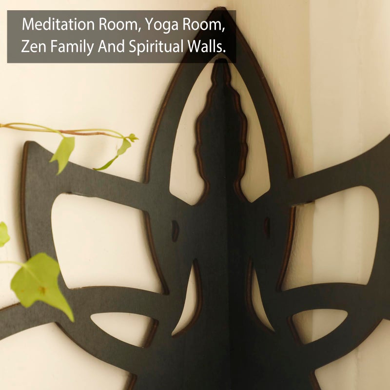 Artilady Crystal Shelf Display - 2 Pcs Lotus Buddha Floating Shelves for Wall Corner Floating Shelves for Crystals and Stone Display Bedroom Home Decor Aesthetic Witchy Gift for Women - Image 4