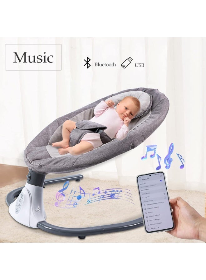 Electric Baby Swing Multifunctional Baby Cridle with Remote Control for 0-18 Months Newborn, Infant, Toddler Portable Baby Rocking Chair with Mosquito Net for Indoor Outdoor (Grey) - Image 5