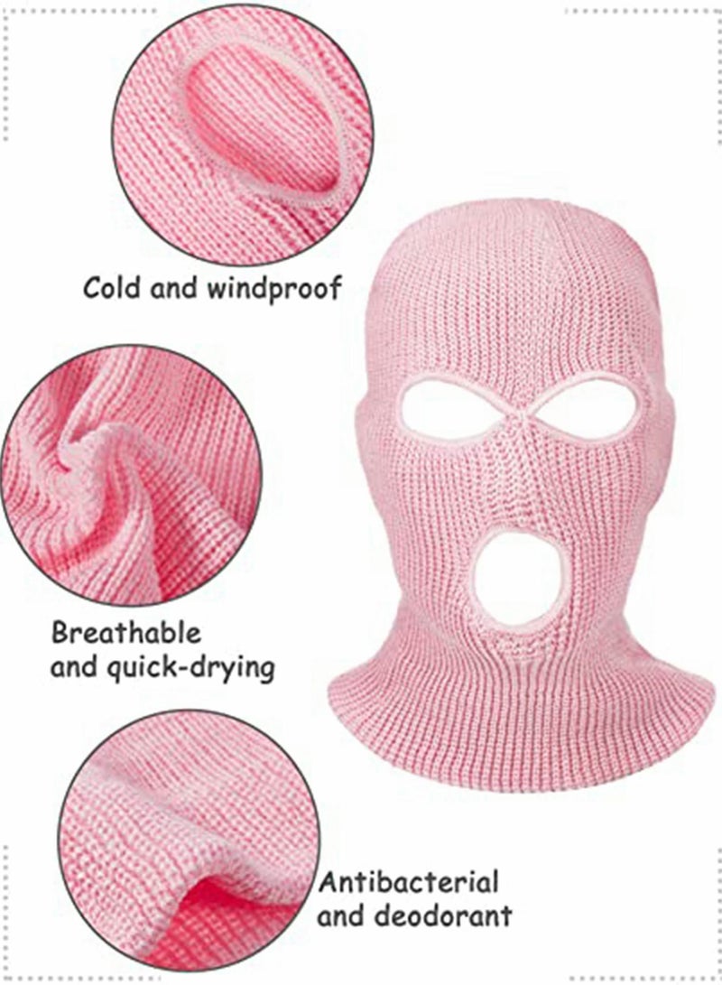SYOSI 3-Hole Full Face Cover Winter Outdoor Sport Knitted Face Cover Ski Adult Balaclava Headwrap Full Face Mask Motorcycle Cycling Snowboard Gear for Outdoor Sports for Men Women(3 Pieces) - Image 4