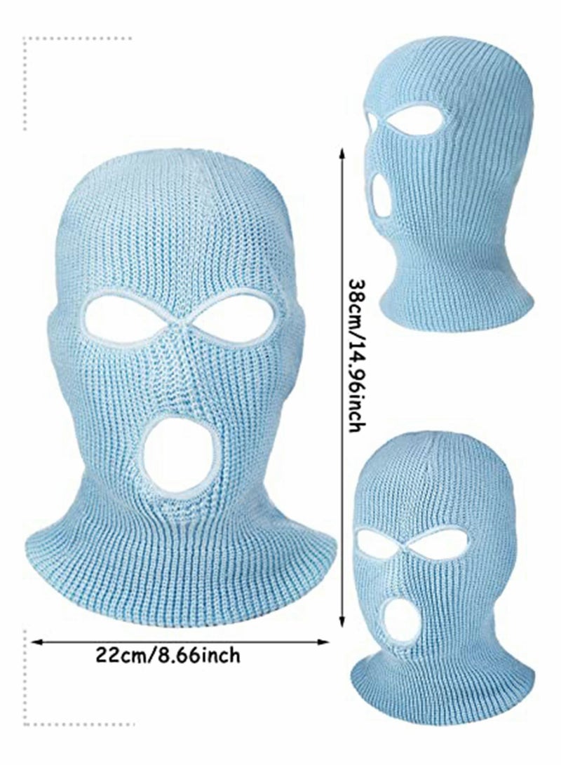 SYOSI 3-Hole Full Face Cover Winter Outdoor Sport Knitted Face Cover Ski Adult Balaclava Headwrap Full Face Mask Motorcycle Cycling Snowboard Gear for Outdoor Sports for Men Women(3 Pieces) - Image 5