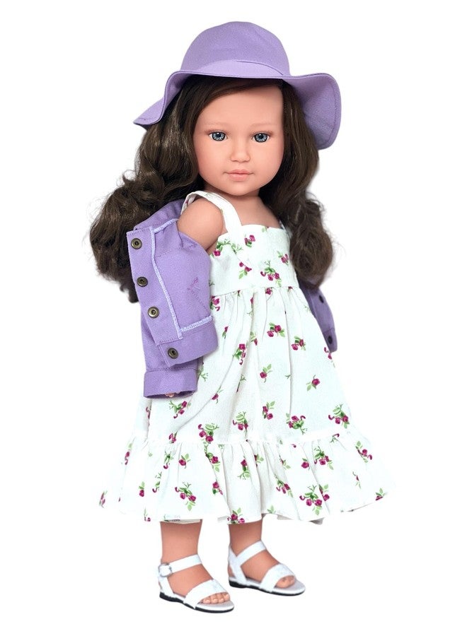 MBD Kennedy and Friends Complete Outfits for 18 Inch Fashion Girl Dolls- 18 Inch Doll Clothes That Fits All 18 Inch Dolls (Lavender Floral Dress) - Image 1