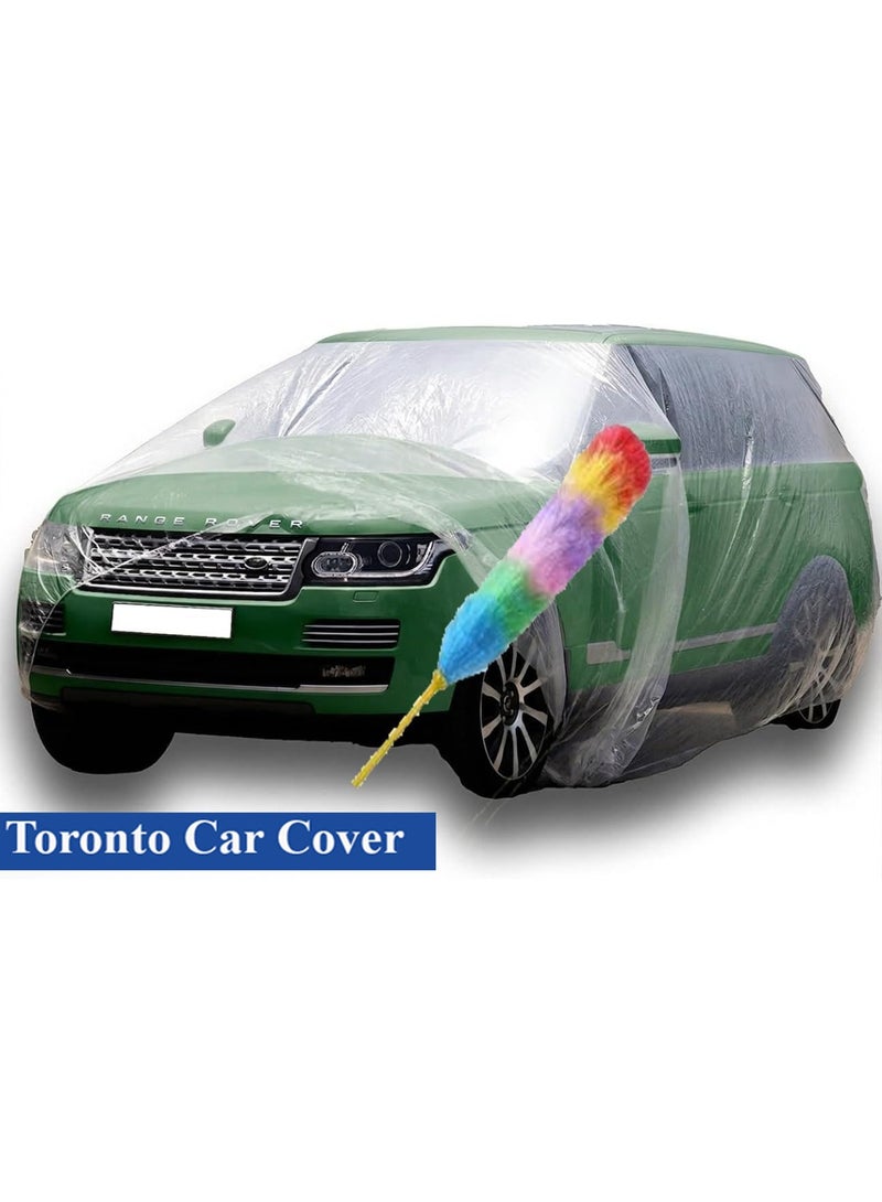 غطاء سيارة شفاف لسيارات الدفع الرباعي (SUV)، واقي خارجي مقاوم للماء والغبار، غطاء بلاستيكي شديد التحمل للحماية من المطر والأوساخ، مثالي للتخزين الداخلي والخارجي