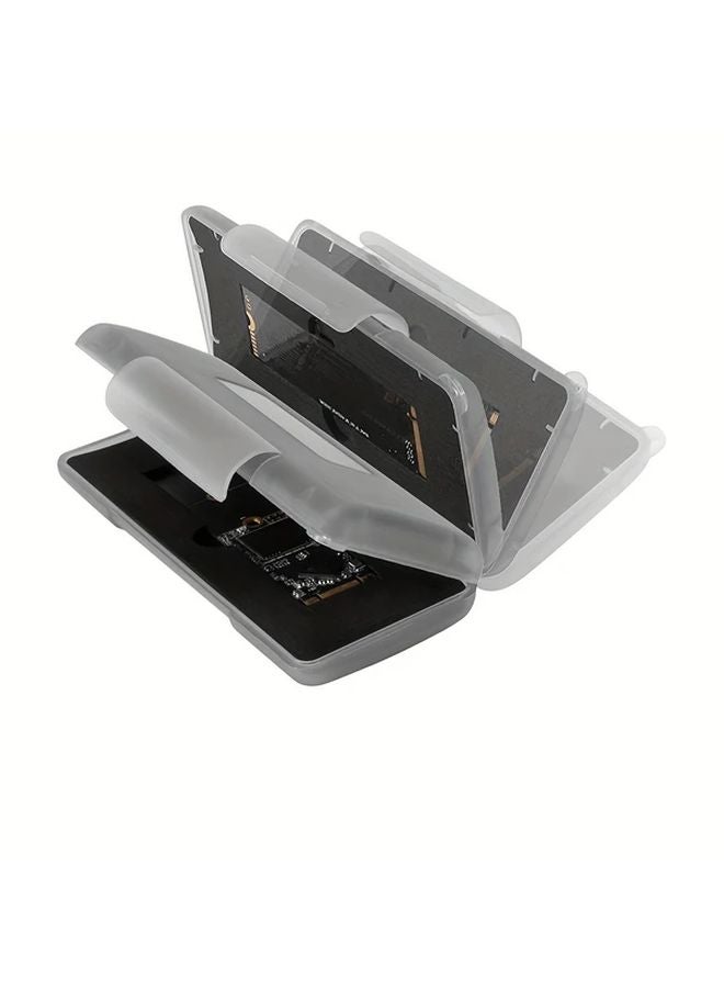 2 علبة تخزين قرص صلب M2 أبيض 2 قطعة صندوق حماية SSD غطاء PP مغلق - Image 5
