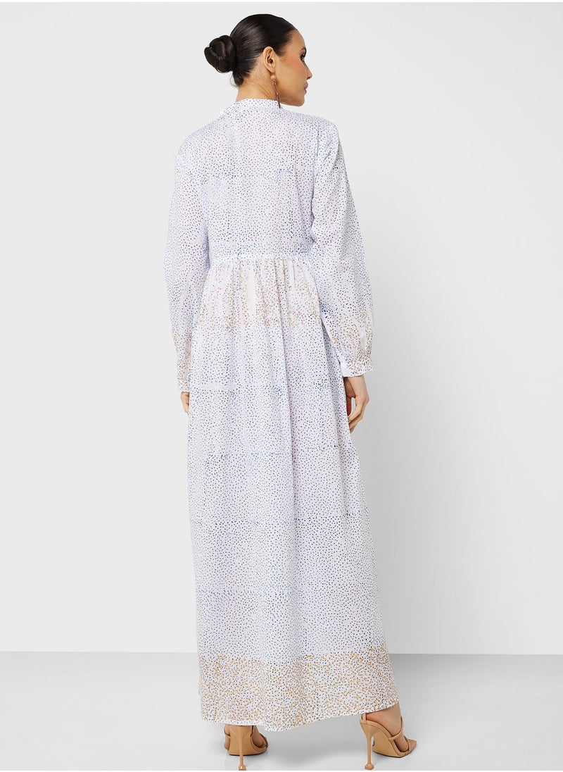 ARABIAN CLOSET - Printed Drawstring Jalabiya - Image 1