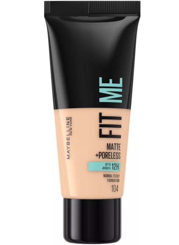 MAYBELLINE NEW YORK - Fit Me Matte & Poreless Foundation - 104 Light Ivory - Image 1