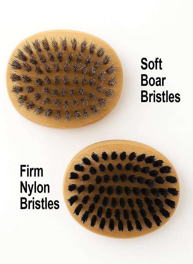 FAQQI Goat Brushes for Grooming 2 Pack, Wooden Livestock Brush Set for Goats, Sheep, Calves, Horses, Dogs and Pigs, Soft Boar Bristle and Firm Nylon Body Brushes for Shedding, Face and Leg Care - Image 2