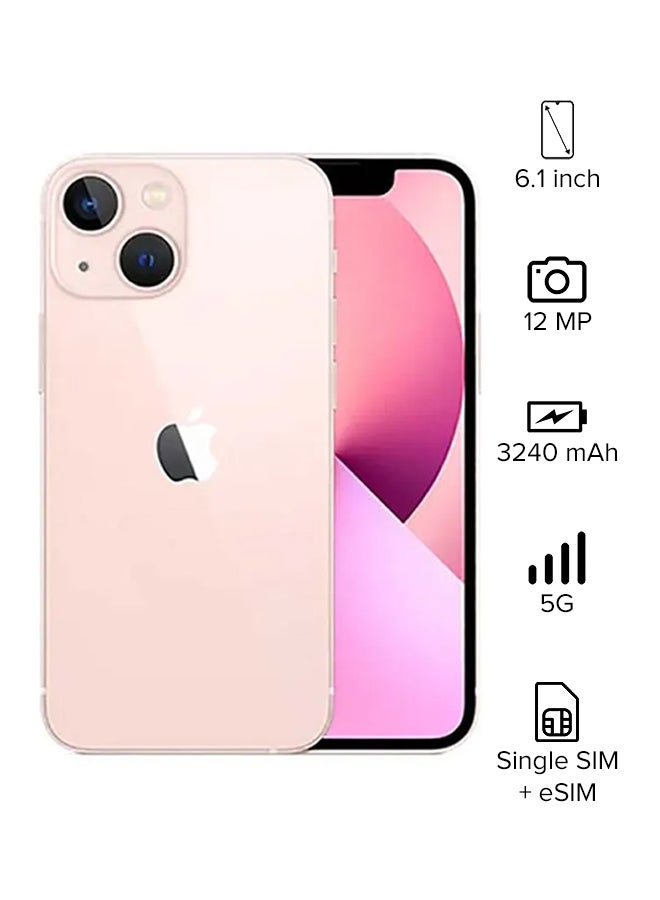 ابل  هاتف آيفون 13 بذاكرة داخلية سعة 256 جيجابايت ويدعم تقنية 5G مع تطبيق فيس تايم بلون وردي - إصدار عالمي - Image 1