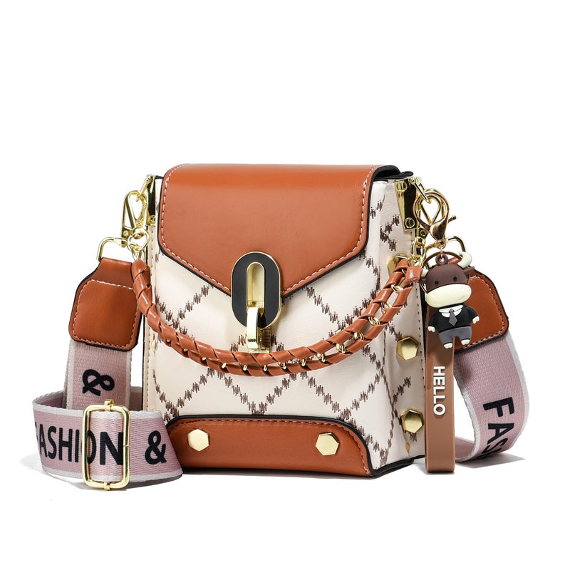 Xiaoyu Small Crossbody Bags for Women Fashion Cell Phone Purse Shoulder Handbags with Wide Strap (Brown) - Image 1